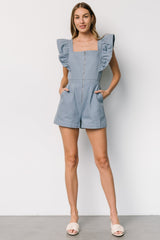 Montgomery Denim Romper | Dusty Blue - Baltic Born