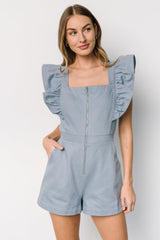 Montgomery Denim Romper | Dusty Blue - Baltic Born