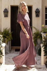 Naomi Short Sleeve Maxi Dress | Vintage Plum - Baltic Born