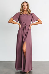 Naomi Short Sleeve Maxi Dress | Vintage Plum - Baltic Born