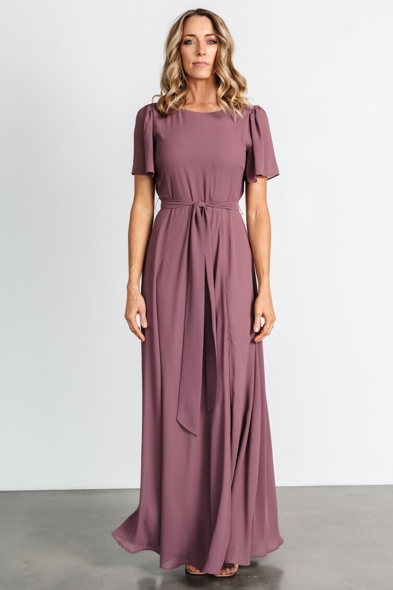 Naomi Short Sleeve Maxi Dress | Vintage Plum - Baltic Born
