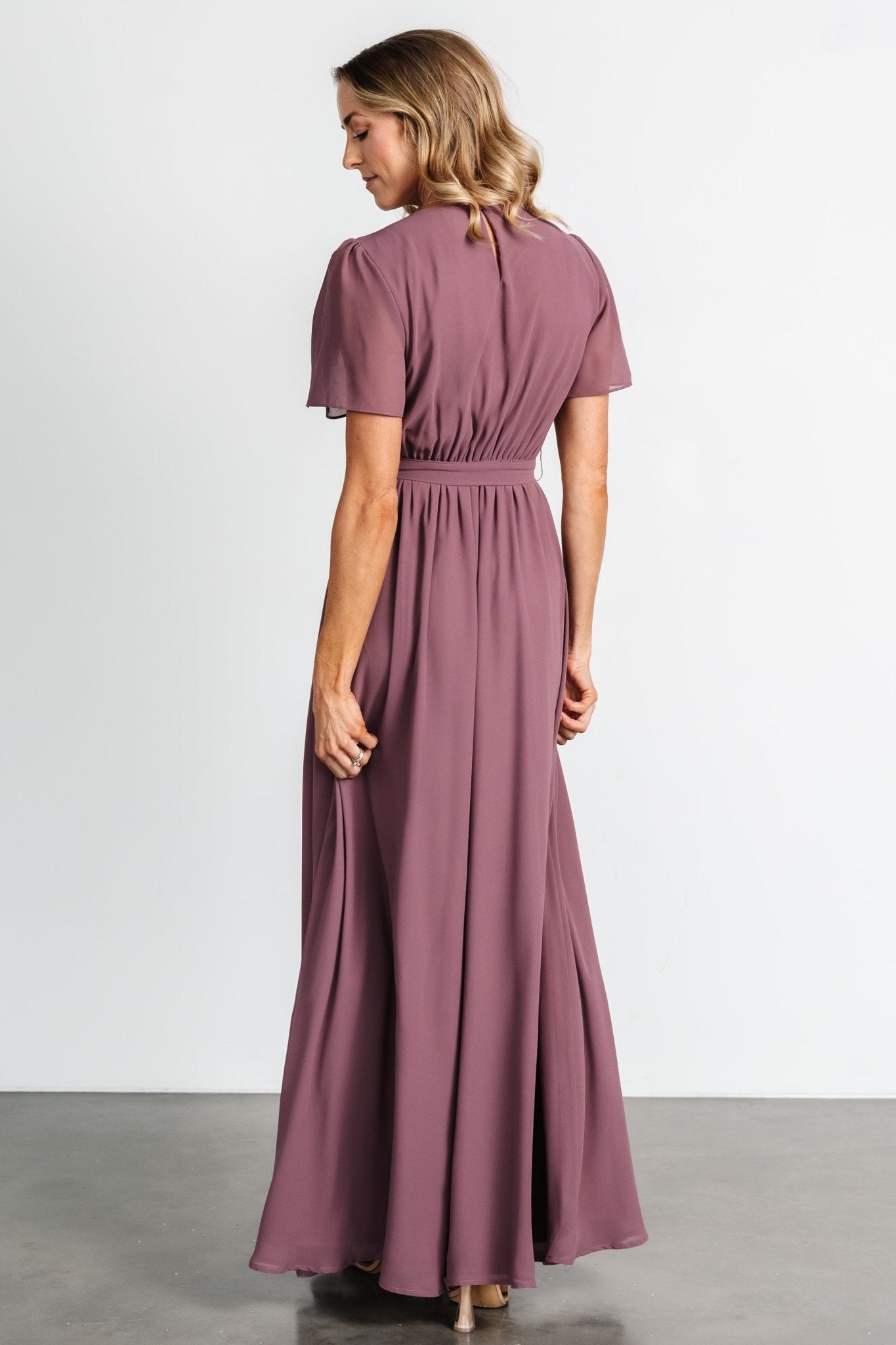 Naomi Short Sleeve Maxi Dress | Vintage Plum - Baltic Born