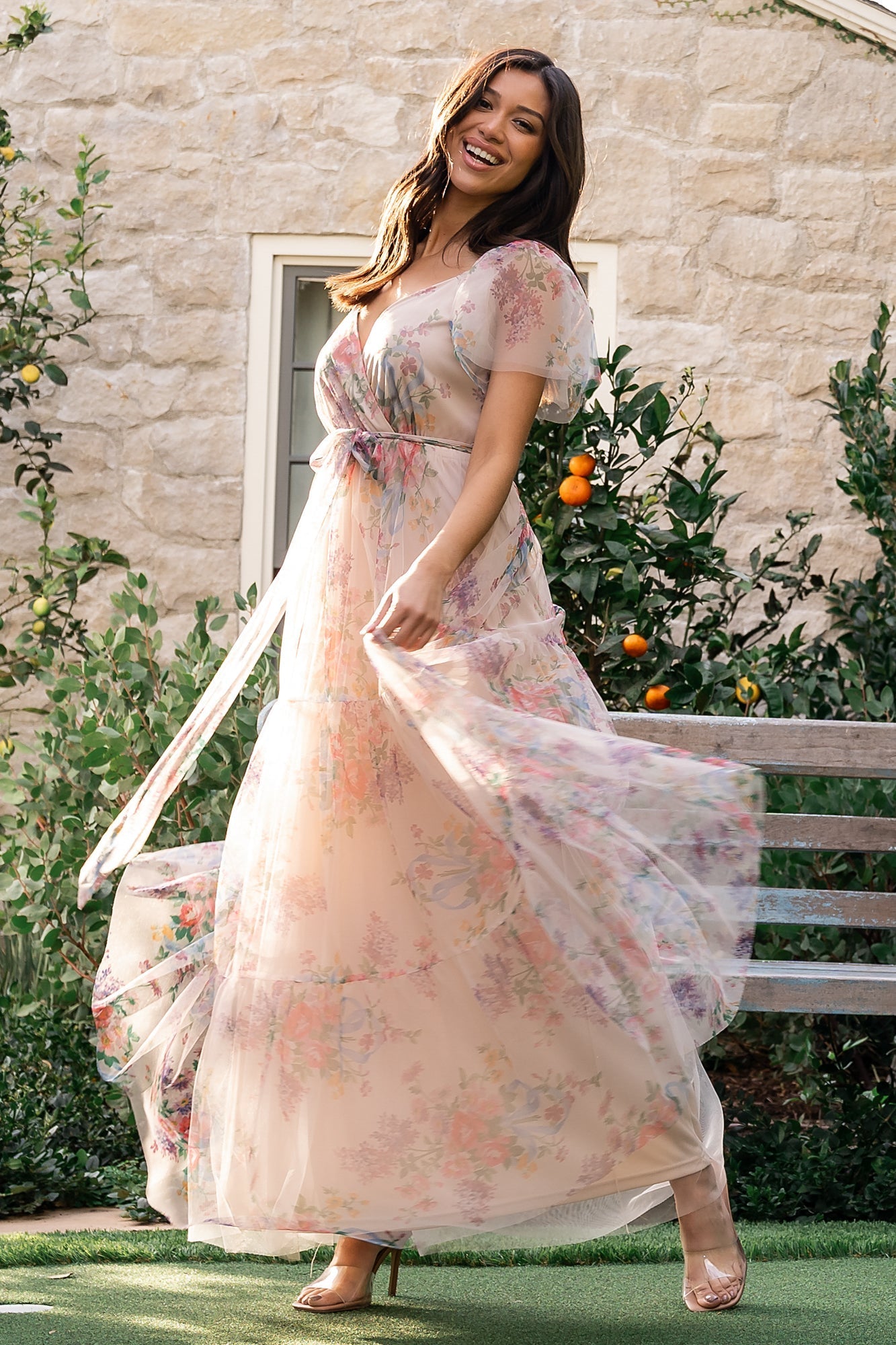 Nicola Tulle Maxi Dress | Romantic Floral - Baltic Born