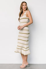 Nicolette Pointelle Dress | Cream + Sage - Baltic Born