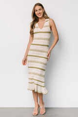 Nicolette Pointelle Dress | Cream + Sage - Baltic Born