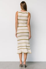 Nicolette Pointelle Dress | Cream + Sage - Baltic Born