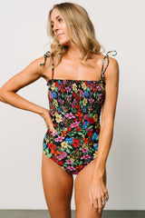 Nikki Smocked One Piece | Black Floral - Baltic Born