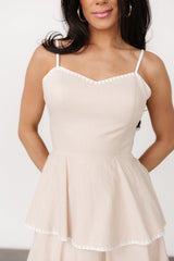 Odette Tiered Dress | Natural + White - Baltic Born