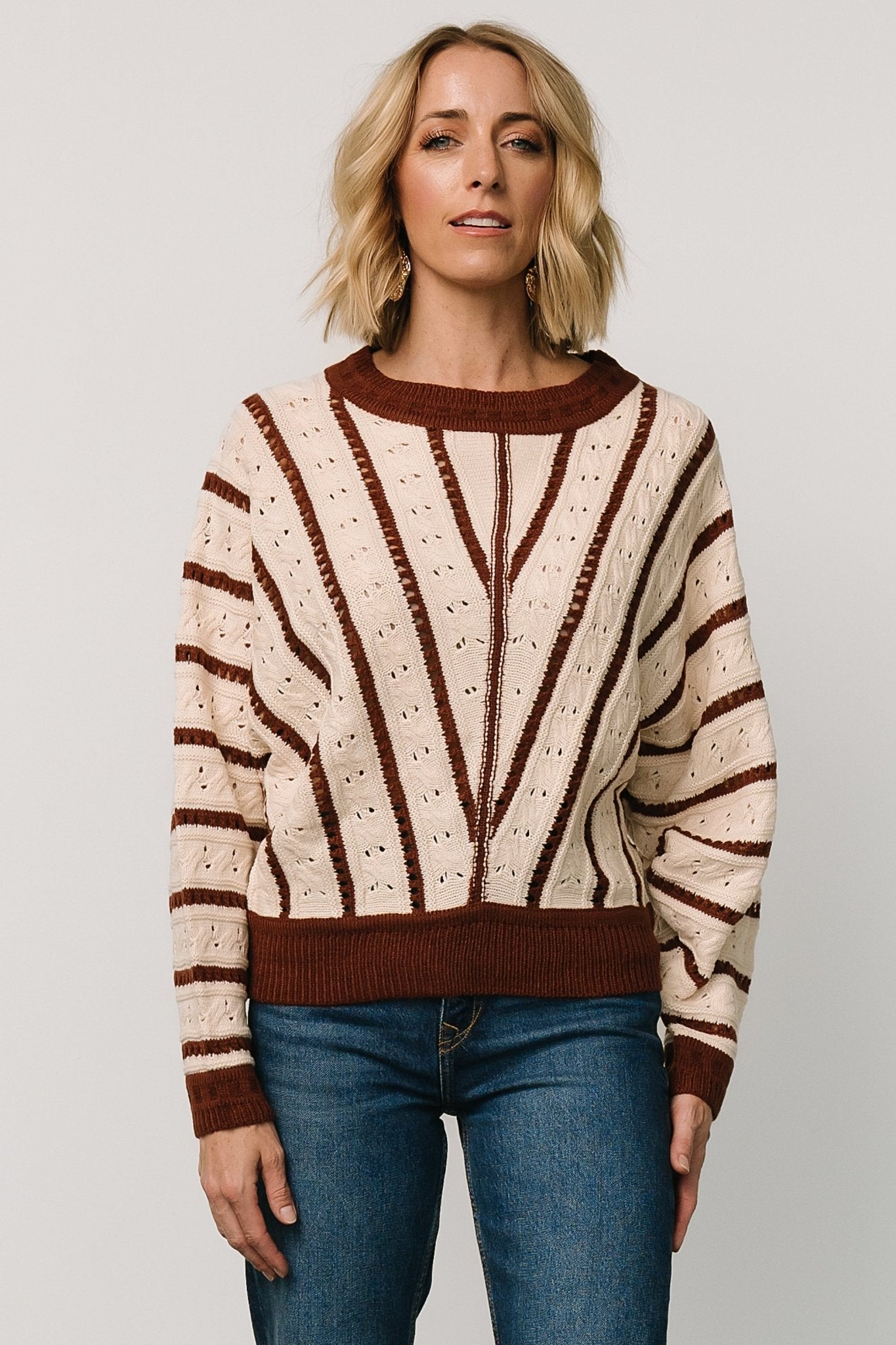 Paola Pointelle Sweater | Cream + Copper - Baltic Born