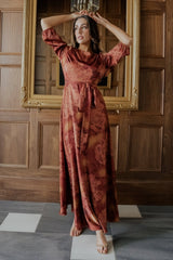 Paula Satin Maxi Dress | Terracotta Floral - Baltic Born