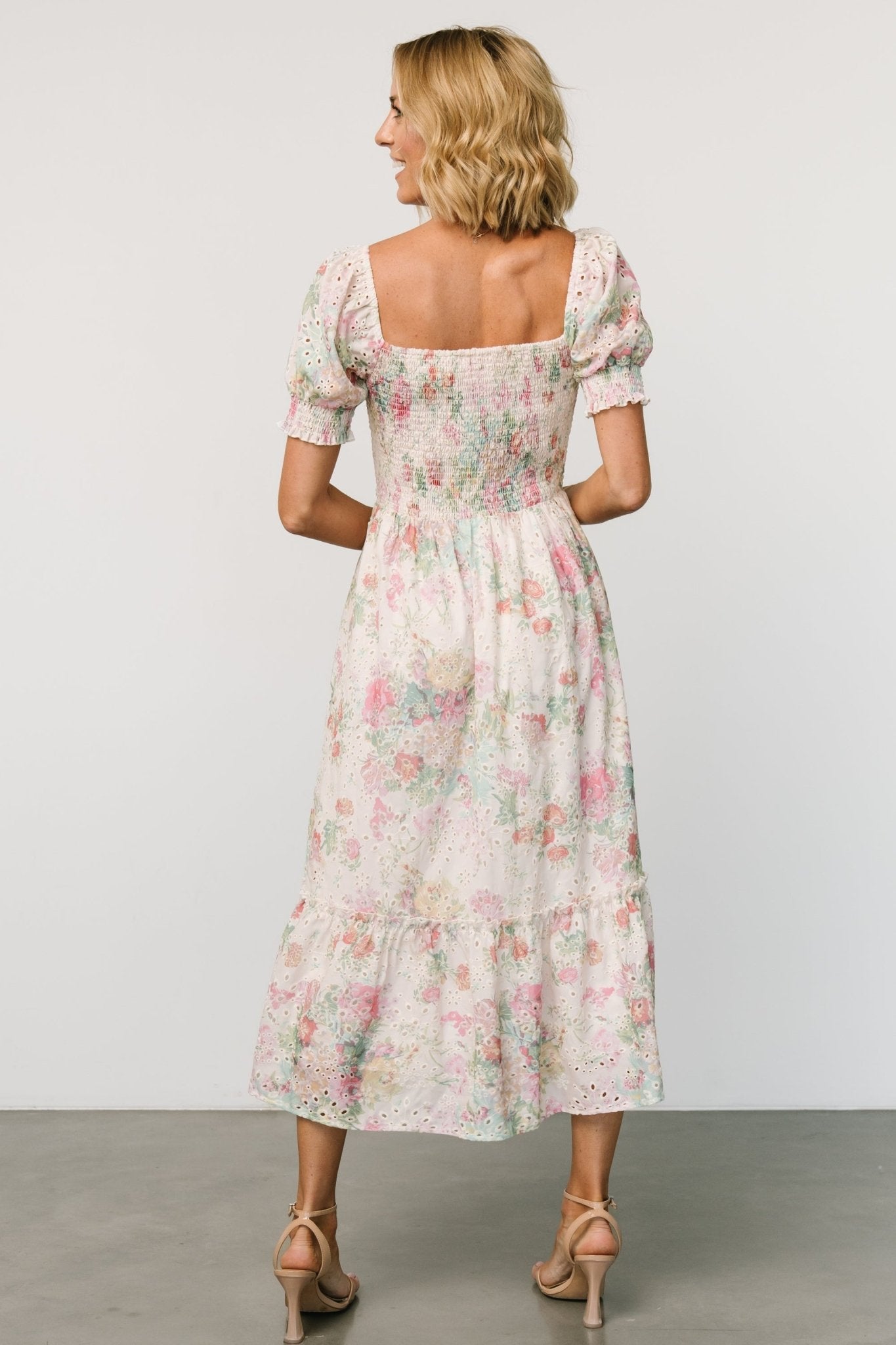 Piper Eyelet Midi Dress | Vintage Floral - Baltic Born