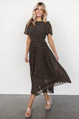 Prim Pleated Dress | Black Print - Baltic Born
