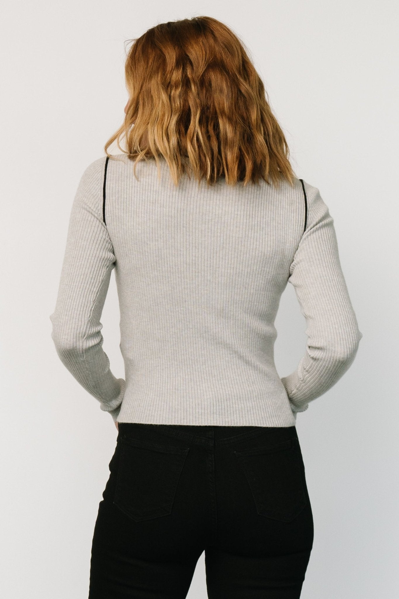 Quinlan Ribbed Top | Gray - Baltic Born
