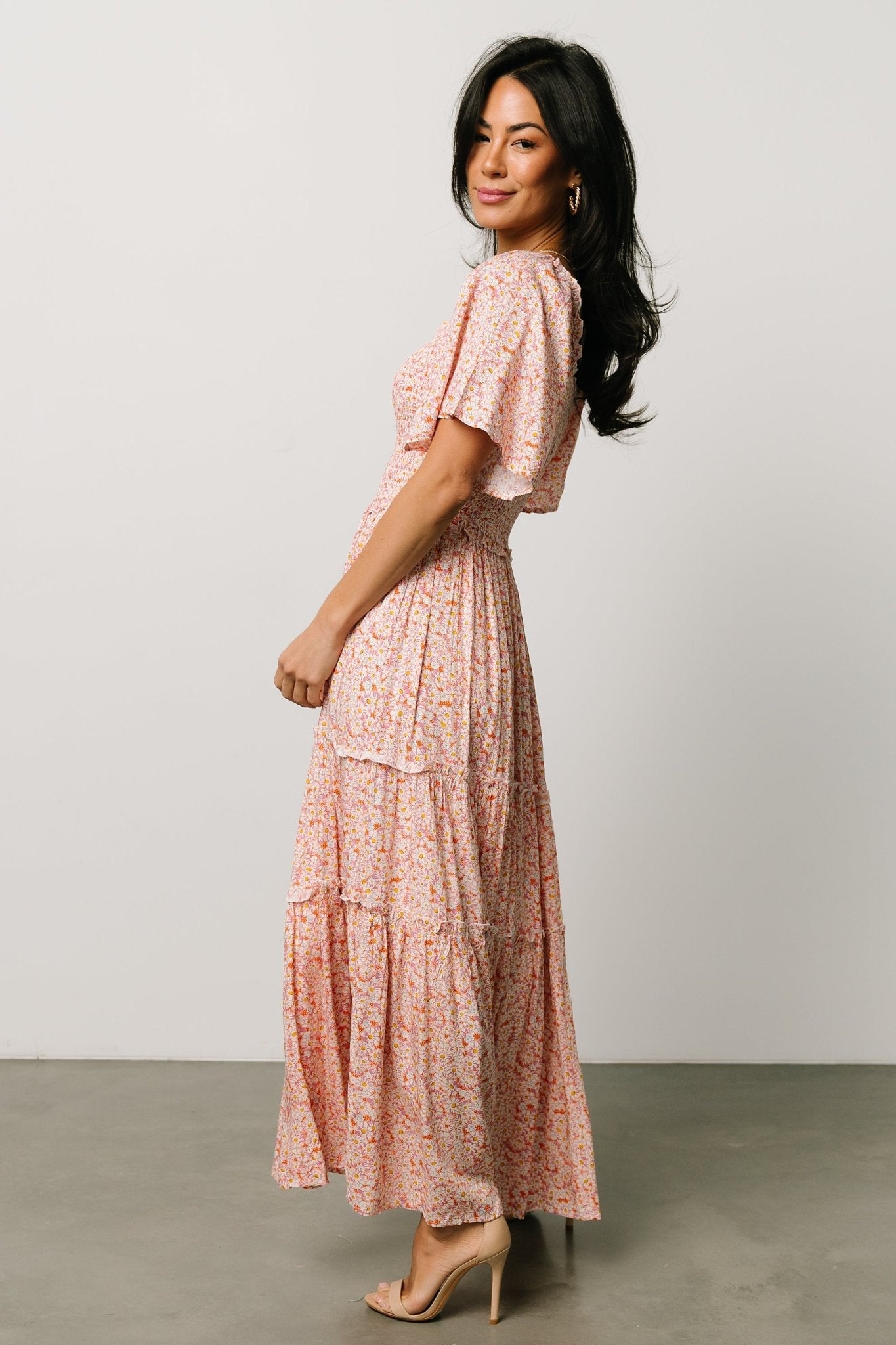 Regina Smocked Maxi Dress | Coral Floral - Baltic Born