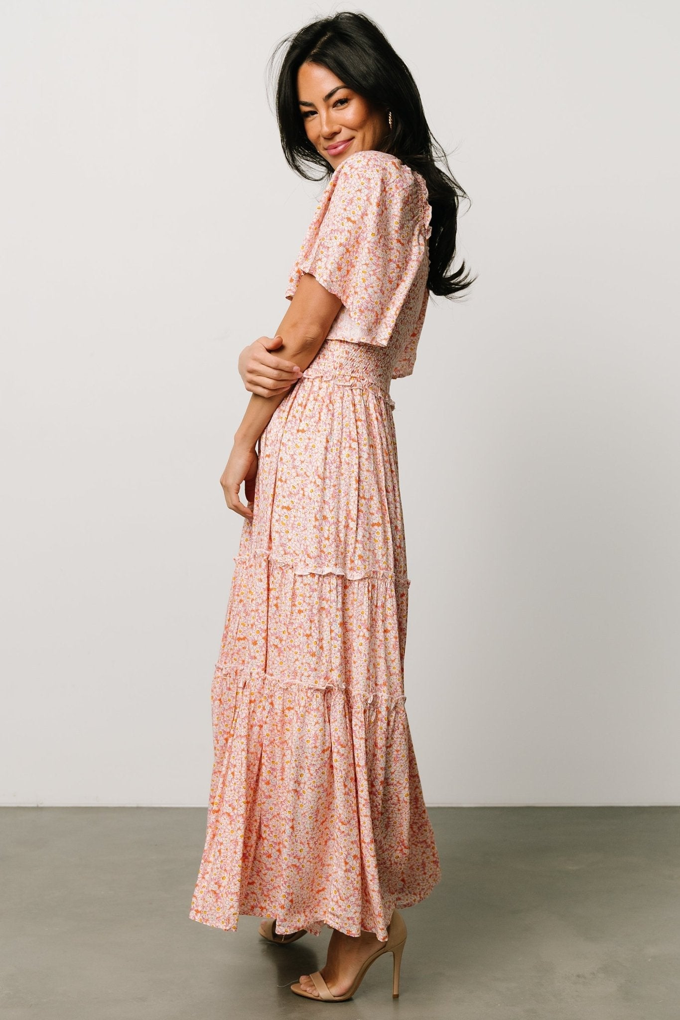 Regina Smocked Maxi Dress | Coral Floral - Baltic Born