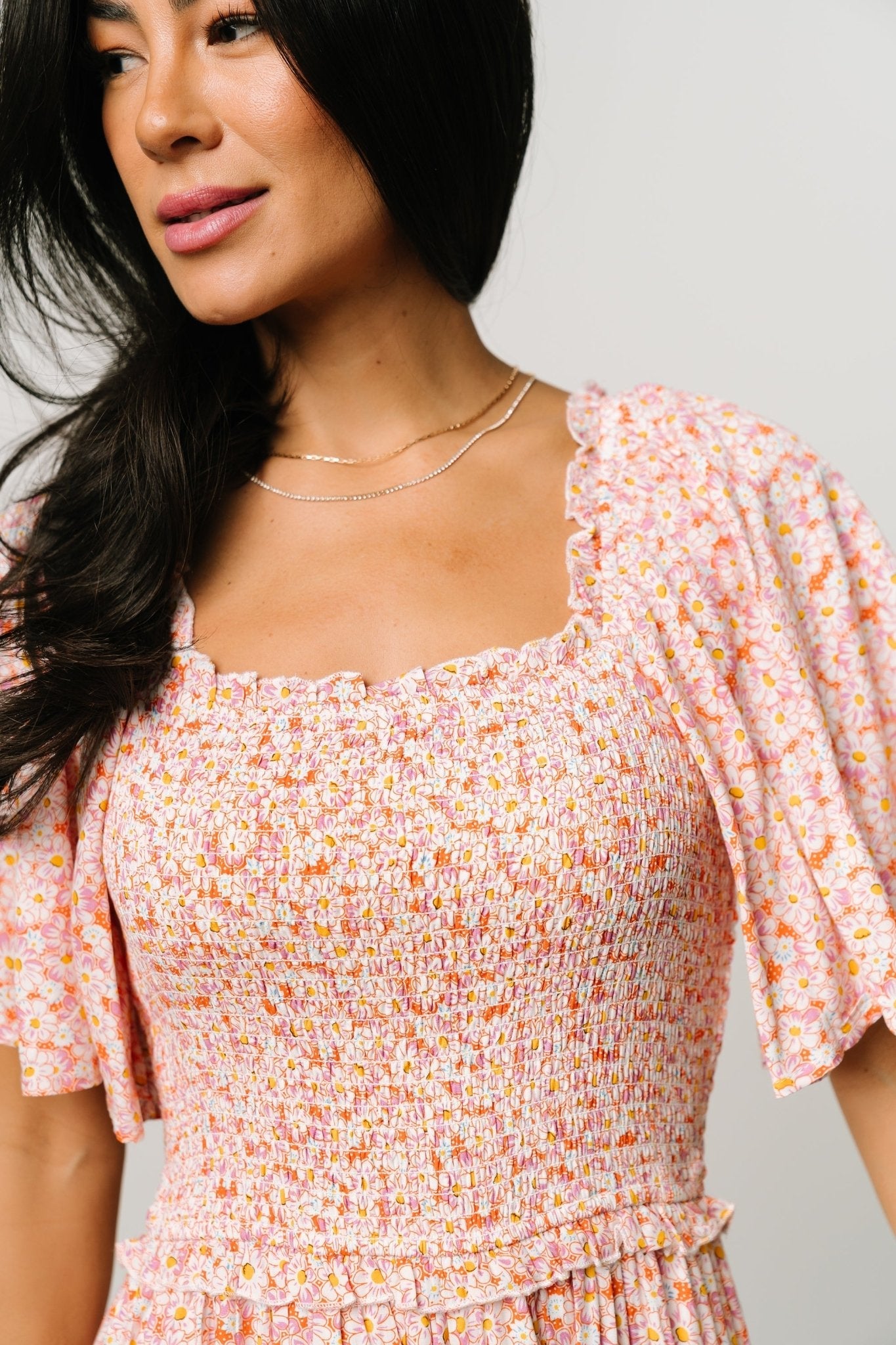 Regina Smocked Maxi Dress | Coral Floral - Baltic Born