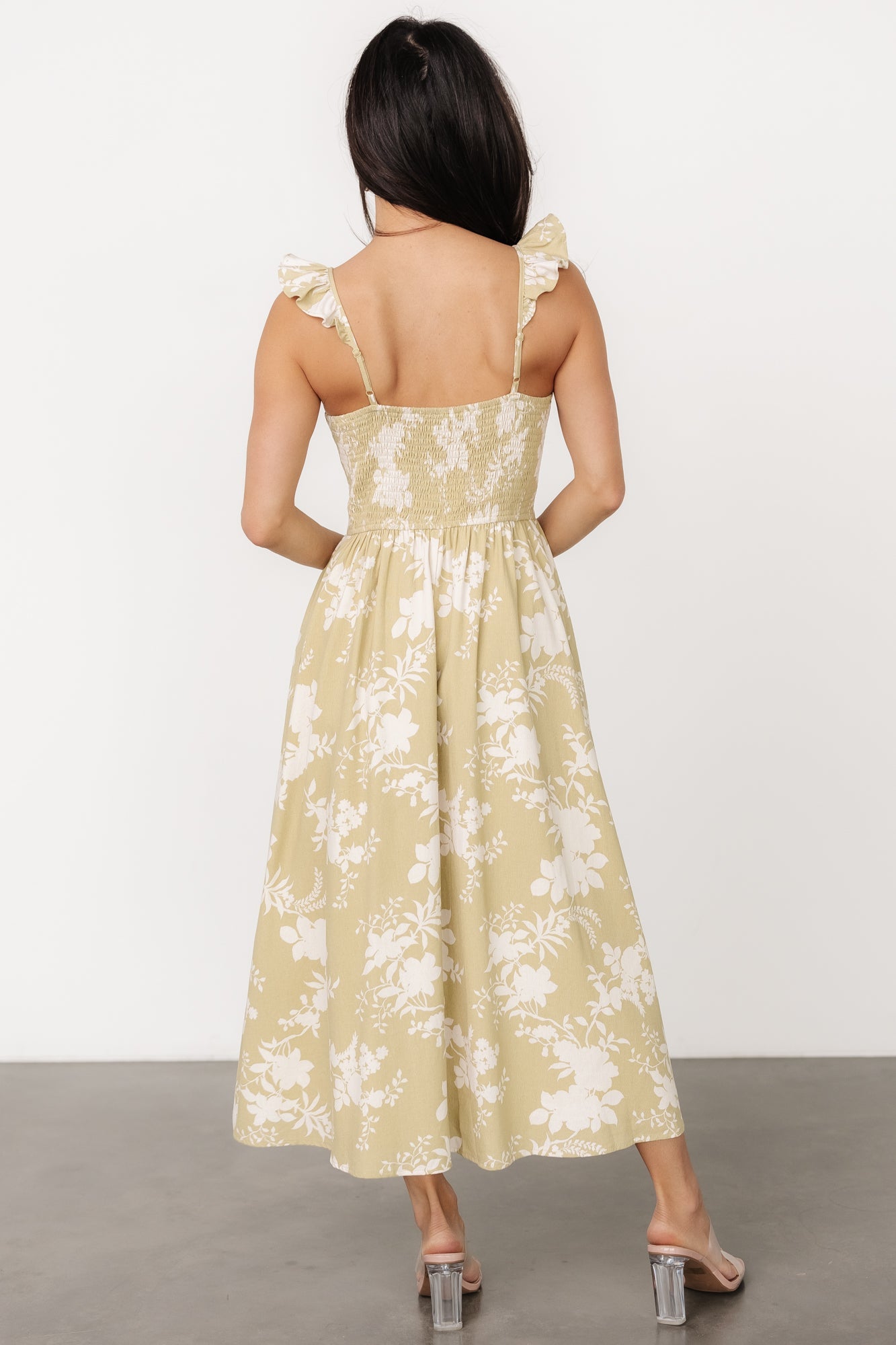 Renna Button Top Dress | Vintage Sage - Baltic Born