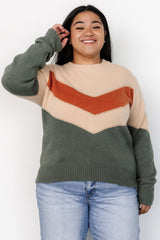 Rowen Color Block Sweater | Natural + Green - Baltic Born