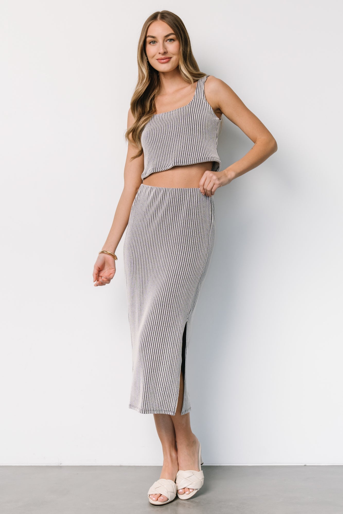 Sabrina Tank + Skirt Set | Blue Stripe - Baltic Born