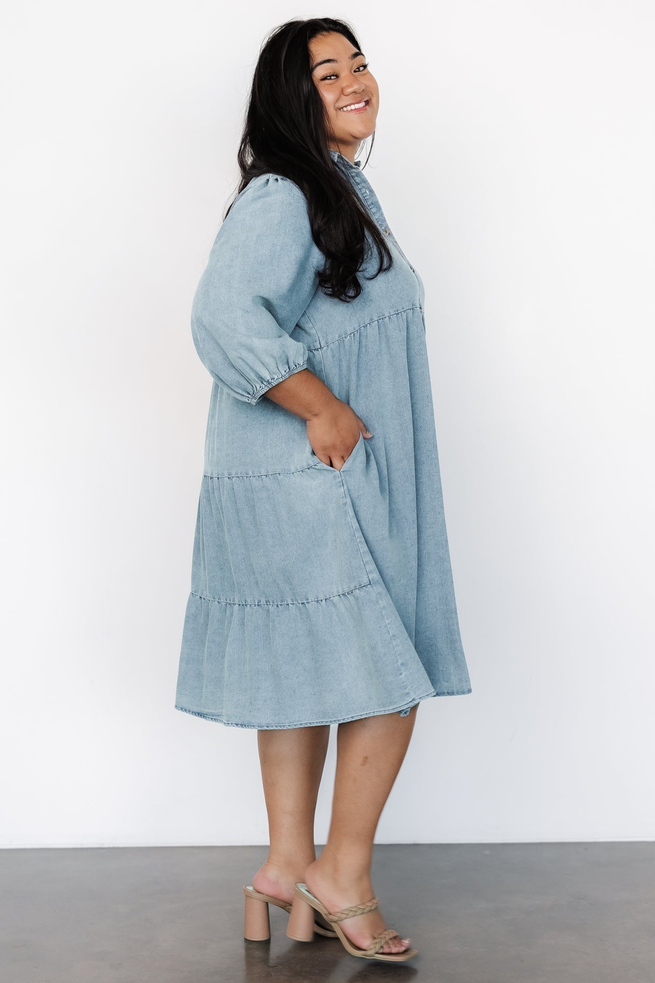 Sari Babydoll Dress | Chambray - Baltic Born