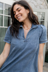 Saylor Short Dress | Denim - Baltic Born