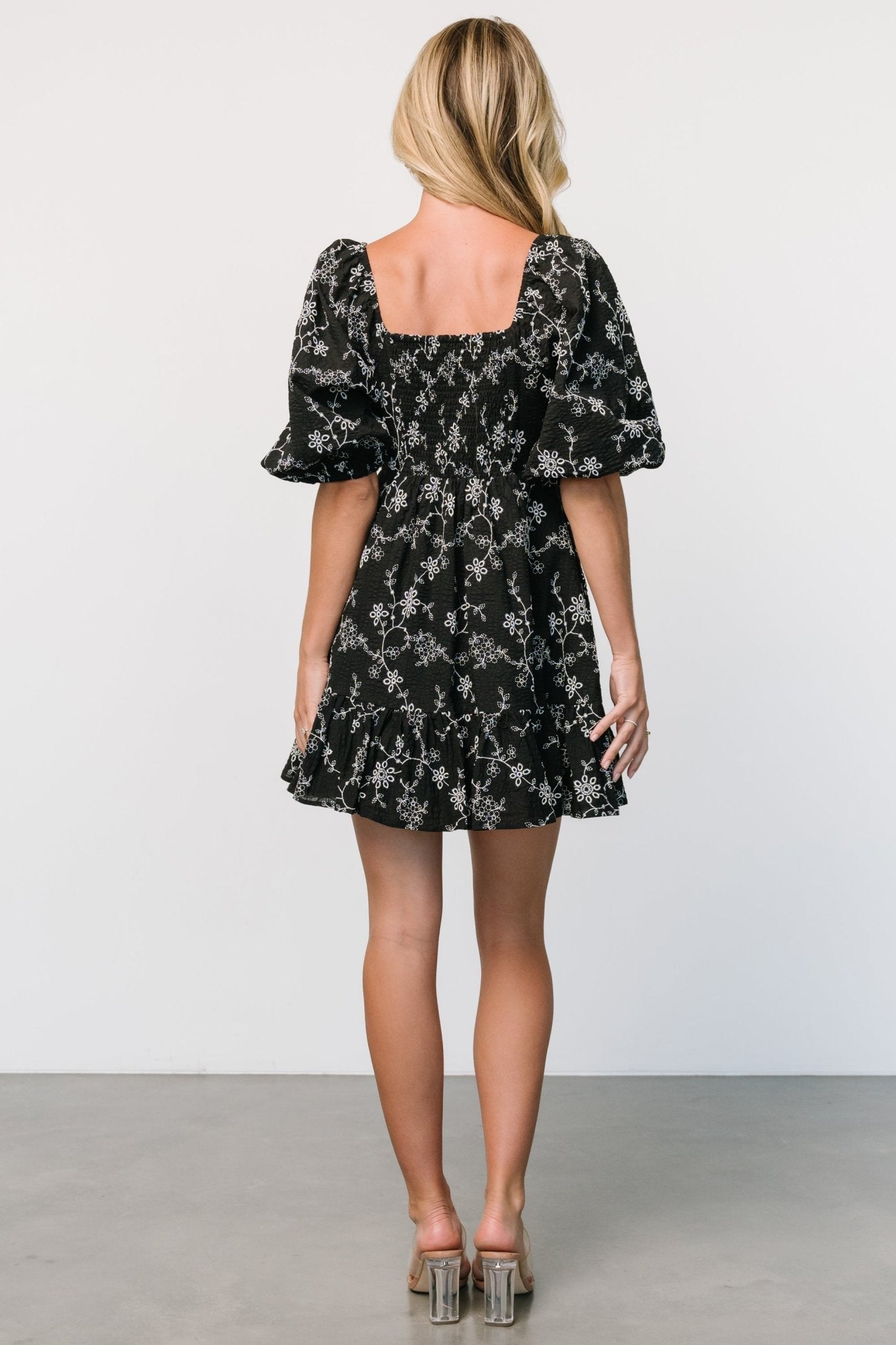 Serres Eyelet Mini Dress | Black + White - Baltic Born