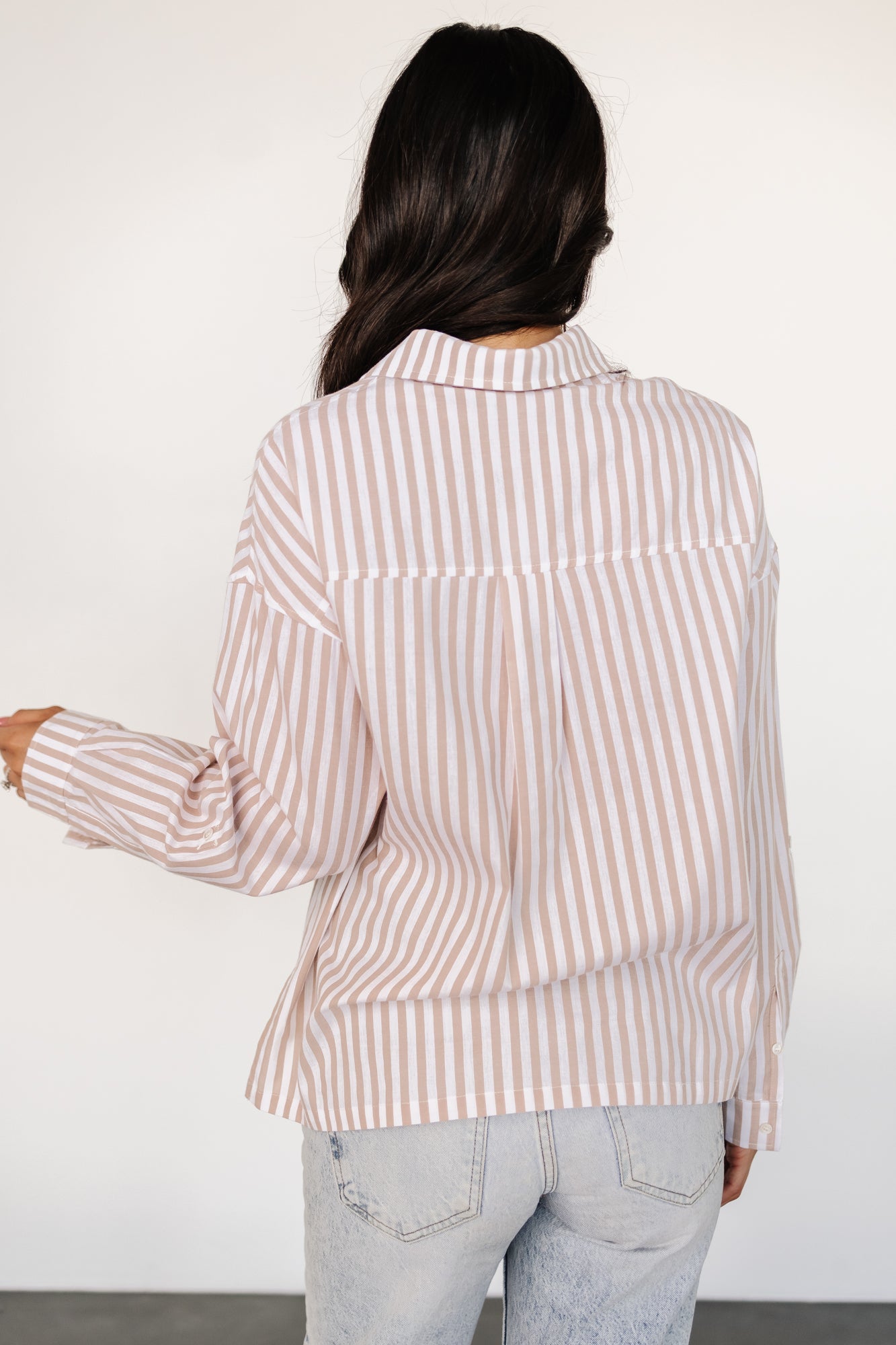 Shasta Button Up Top | Beige Stripe - Baltic Born