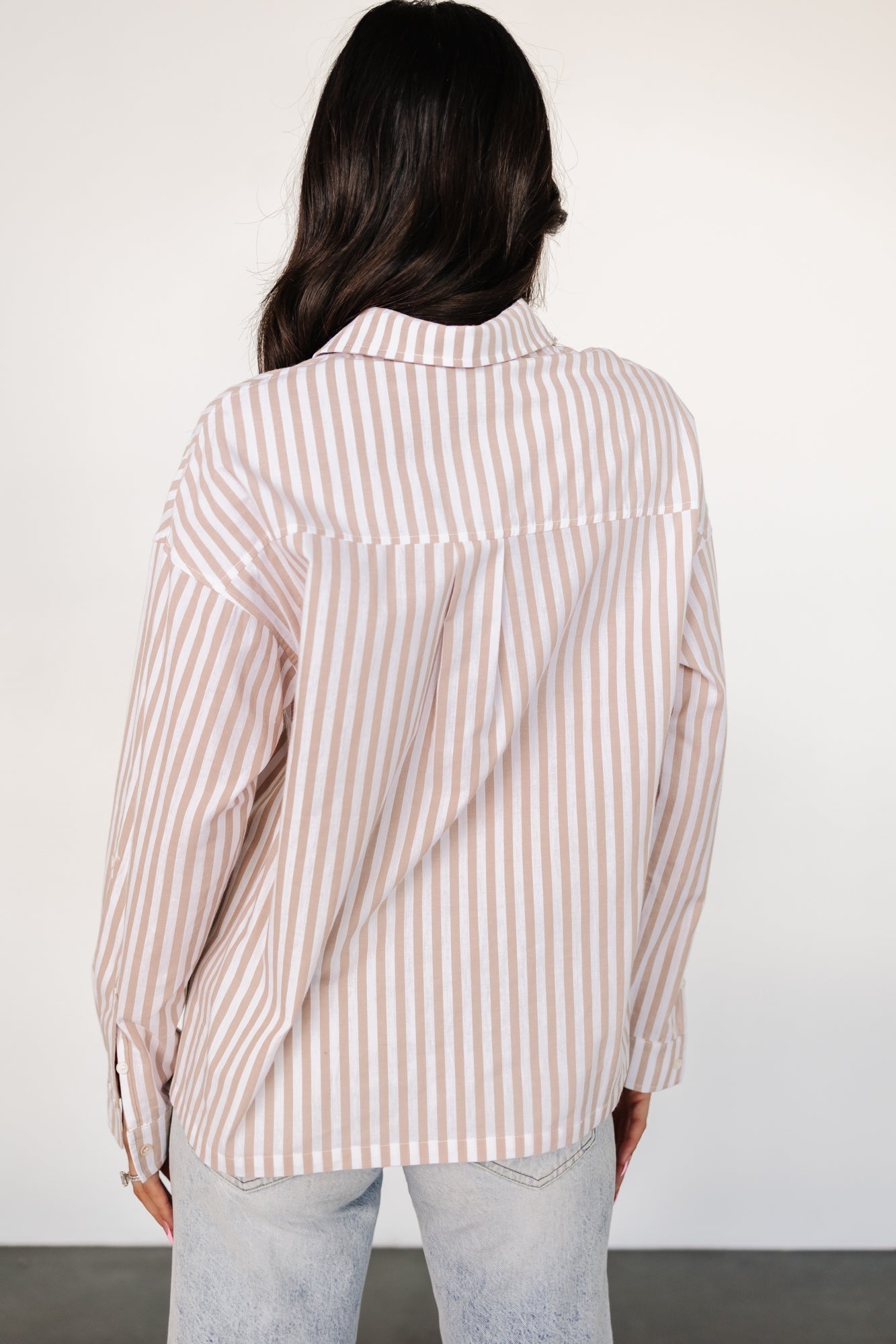 Shasta Button Up Top | Beige Stripe - Baltic Born