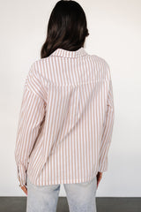 Shasta Button Up Top | Beige Stripe - Baltic Born