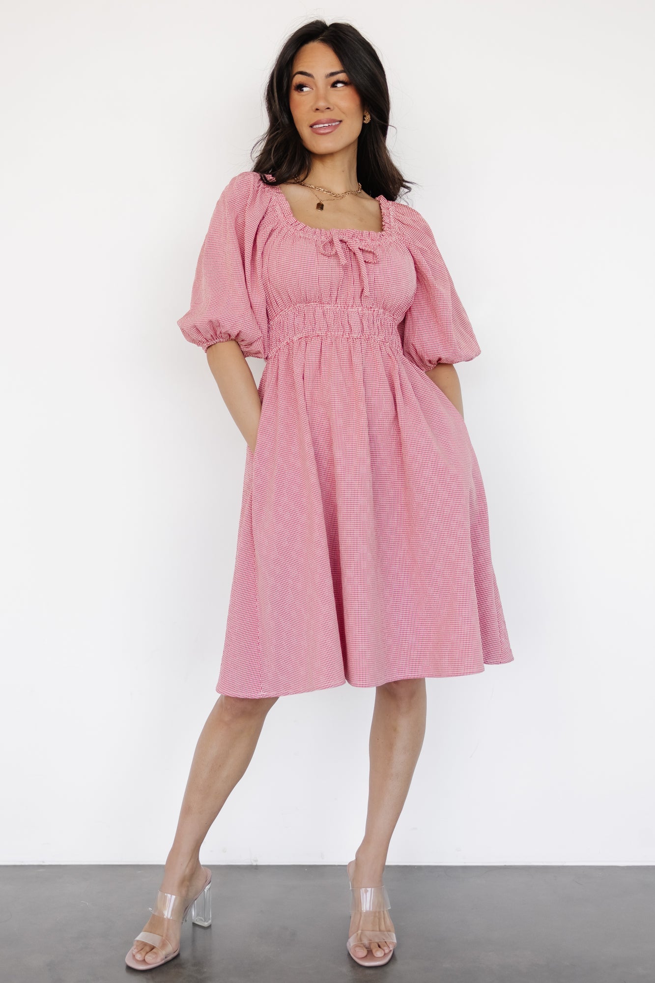 Shawna Short Dress | Red Gingham Print - Baltic Born