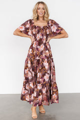 Southampton Smocked Maxi Dress | Brown Floral - Baltic Born