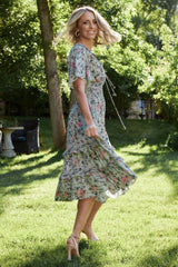 Spell Boho Midi Dress | Sage + Pink Floral - Baltic Born