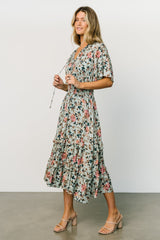 Spell Boho Midi Dress | Sage + Pink Floral - Baltic Born