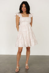 Suri Short Dress | Off White + Blush Floral - Baltic Born