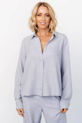 Tuscany Button Top | Blue Gray - Baltic Born