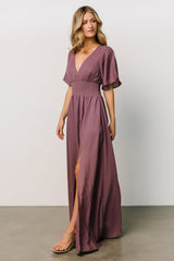 Verona Smocked Maxi Dress | Vintage Plum - Baltic Born