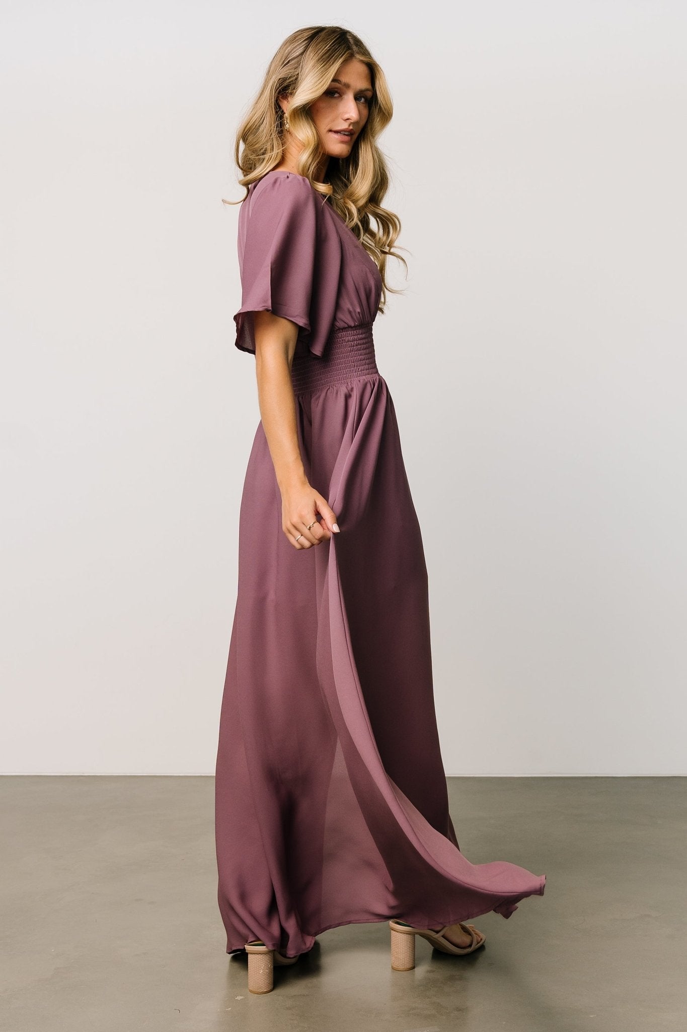 Verona Smocked Maxi Dress | Vintage Plum - Baltic Born