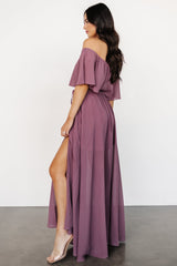 Victoria Off Shoulder Maxi Dress | Vintage Plum - Baltic Born
