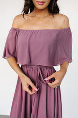 Victoria Off Shoulder Maxi Dress | Vintage Plum - Baltic Born