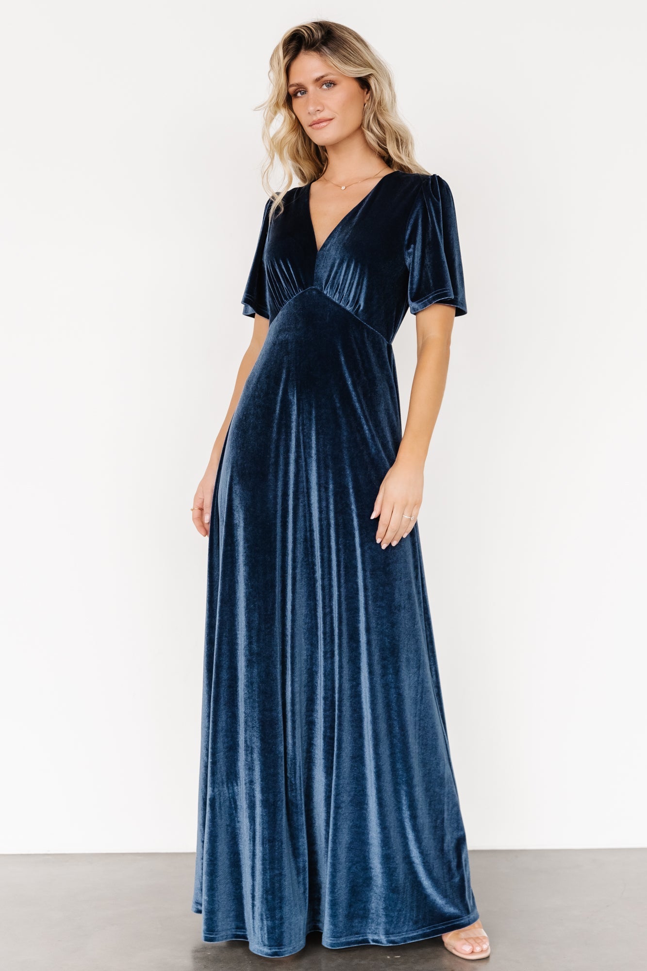 Vivian Velvet Maxi Dress | Blue - Baltic Born